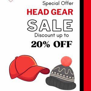 LIMITED TIME SPECIAL OFFER SALE UP TO 20% ON HEAD GEAR-HATS & BEANIES